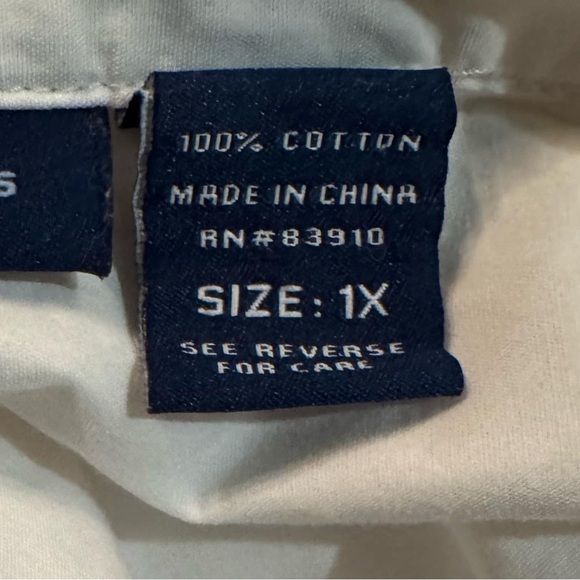 Bliss blass Classic White Button-Up Shirt 1X 100% cotton - Picture 6 of 6